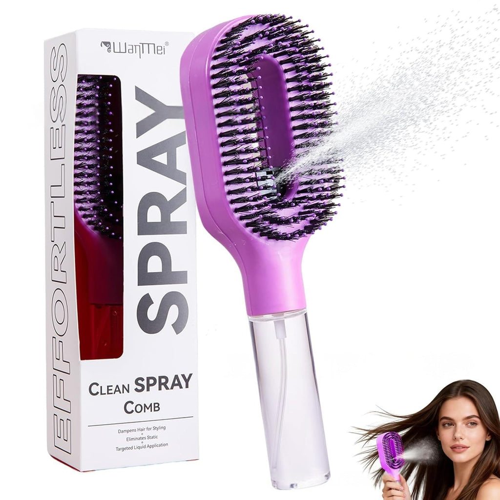 2-in-1 Mist Spray Detangling Hairbrush – Scalp Massage & Anti-Static Care Stone's Store