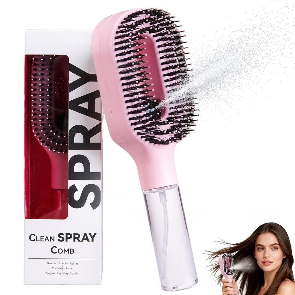2-in-1 Mist Spray Detangling Hairbrush – Scalp Massage & Anti-Static Care Stone's Store
