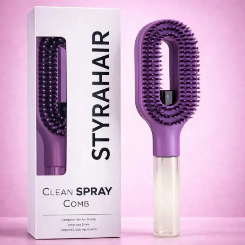 2-in-1 Mist Spray Detangling Hairbrush – Scalp Massage & Anti-Static Care Stone's Store