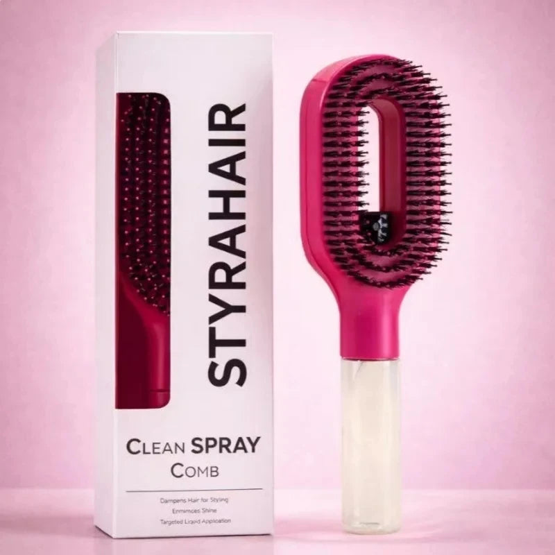 2-in-1 Mist Spray Detangling Hairbrush – Scalp Massage & Anti-Static Care Stone's Store